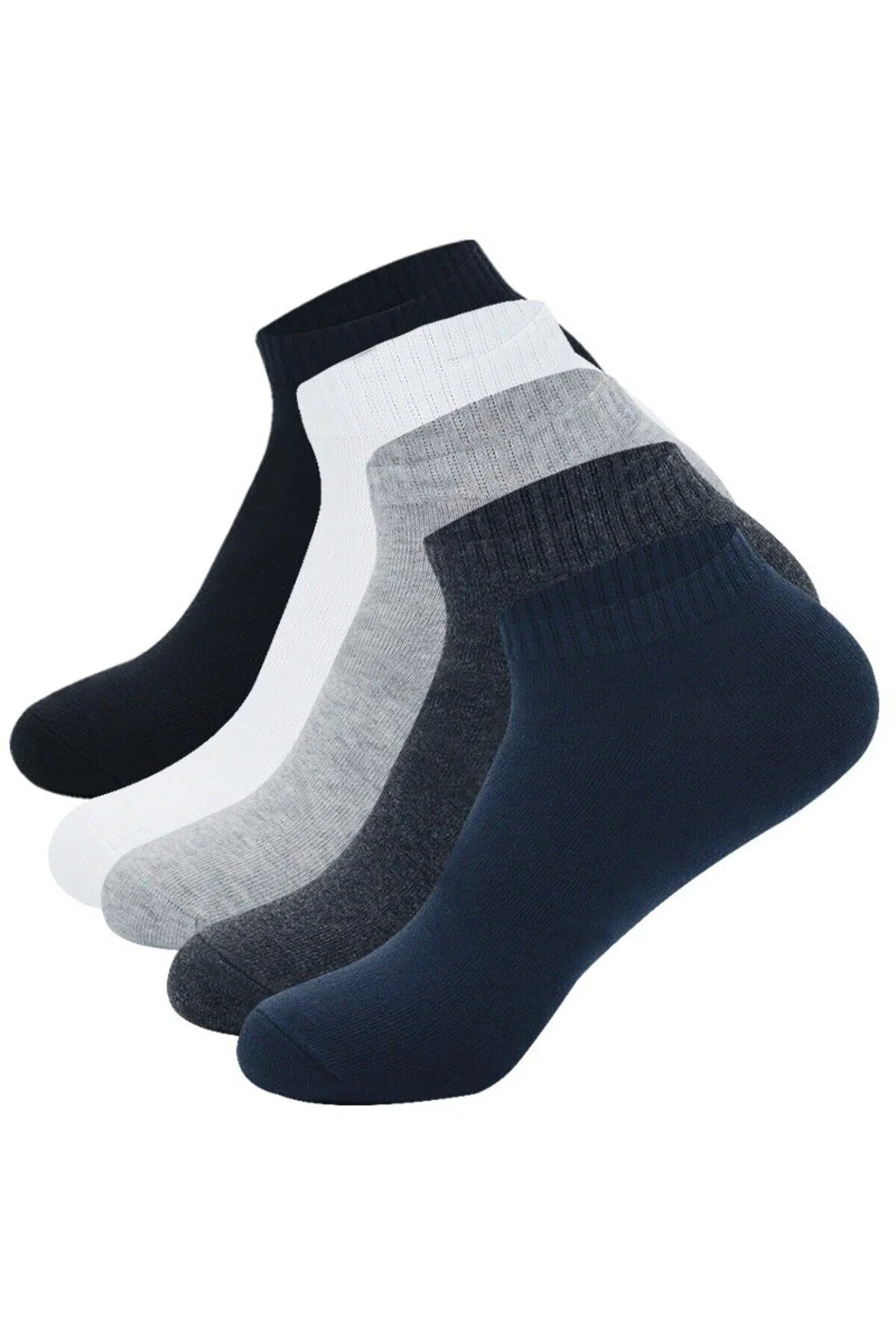 Erkek Penye 10 Çift Patik Çorap Asortili Renkler